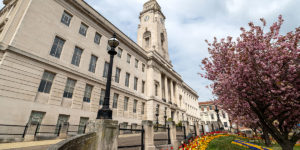 Imposing yet pretty town hall in Barnsley